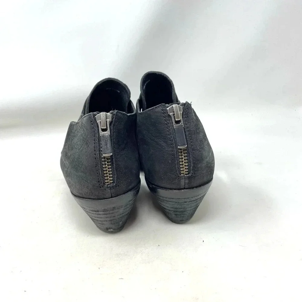 Eileen‎ Fisher Lisbon Cut Out Nubuck Bootie Black Size 7.5
